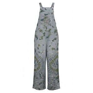 Yak & Yeti Blue Tie-Dye Wide Leg Overalls. Brand New S/M